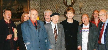 Mary McAleese met, 15th Oct. 2005, with Mick O'Riordan, Bob Doyle, Jack Edwards and Jack Jones (Four IB veterans) and several relatives of other veterans.