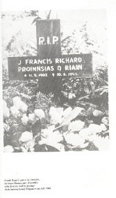 Frank Ryan's grave marker in East Germany, 1966.